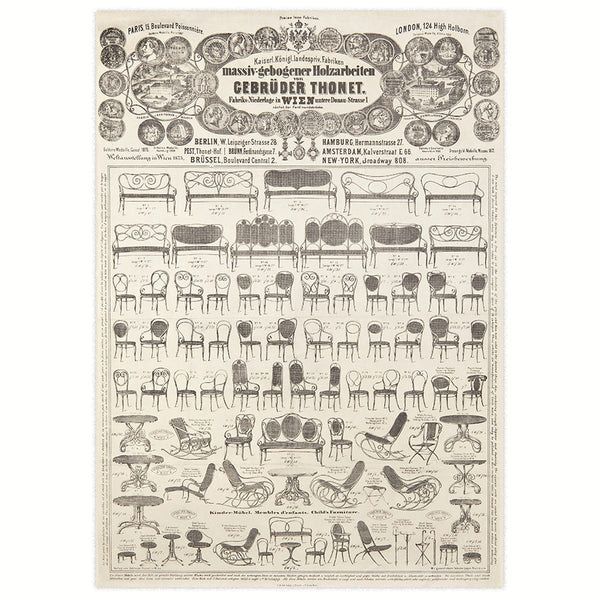 ADVERTISING POSTER 1876 - Gebrüder Thonet 