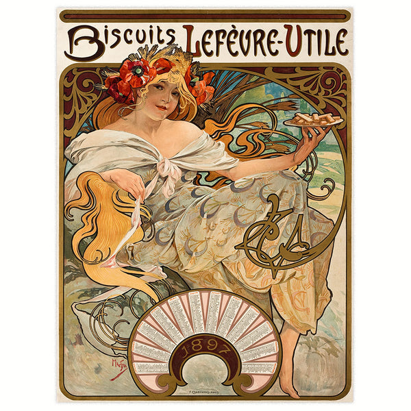 ADVERTISING POSTER 1896 - Biscuits Lefèvre-Utile